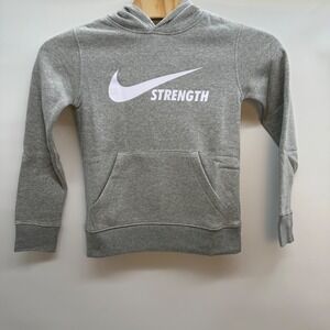 Nike Strength Hoodie Gray White Unisex XS Extra Small‎ Pullover Sweatshirt